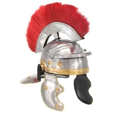 SOLDATINI ROMANI CASCO ARMATURA ARGENTO REPLICA ANTICA LARP STILE ANTICO ACCIAIO