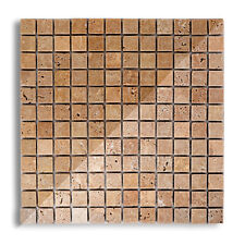 PIASTRELLE MOSAICO su rete | PIETRA TRAVERTINO Noce 2,3x2,3 cm