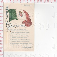 I7827 MILITARE ILLUSTRATORE LA PASE BANDIERA ITALIA PEZZE PASCOLATO VENEZIA 1910