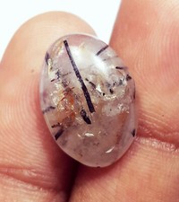 Nera Naturale Rutilato Quarzo Cabochon 6.75 KT Loose Gemma Con Omaggio