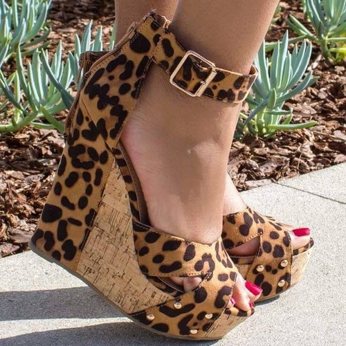 Sandali donna plateau legno