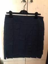 LIVIANA CONTI LUSSO GONNA LANA BLU MARINE ZIP ORIGINALE 46 IT