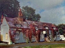 DIPINTO LASTRA ORO,  Paesaggio con casa di campagna