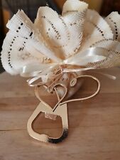 Apribottiglie doppio cuore matrimonio bomboniere nozze  promessa anniversario 50