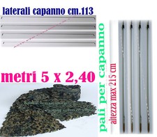 capanno da caccia telo mimetico rete mimetica fogliato pali ferri laterali tela