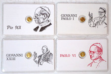 11_4 Tessere VATICANO moneta bagnata oro PIO 12° GIOVANNI 23° G.PAOLO I PAOLO 6