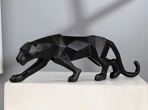Statua leopardo geometrico - leopardo,