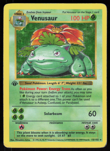 Pokemon venusaur 102 base - 15/102,