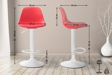 Sgabello di design KIEL in polipropilene e similpelle bianco,rosso 324883 