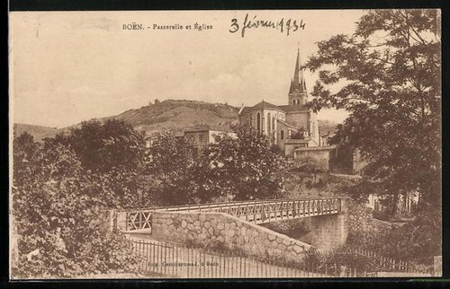 Cpa boën passerelle - cpa, boën,
