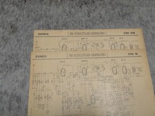 2x Scheda di raccolta EUMIG schema elettrico e bilanciamento per radio a valvole 530GW e 530W