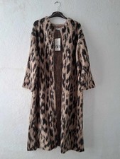 Cappotto lungo Zara Animal jacquard maglia leopardata marrone nero taglia M 2142/183 nuovo