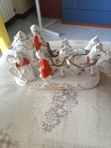 Carrozza porcellana cavalli - 4,
