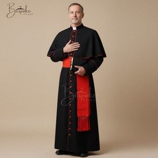 Black Roman Cassock Red Trim