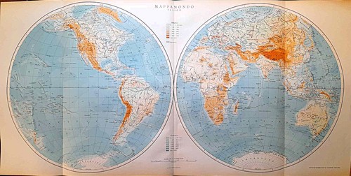 Carta geografica antica grande - antica,