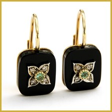 14kt Yellow GOLD EMERALD ONYX