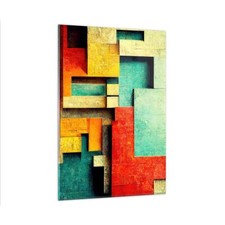 Quadro su Vetro 80x120cm 3D Pezzo Geometrico Stampe Immagini Moderni Murale