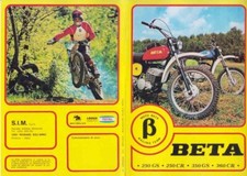 depliant,brochure MOTO BETA 250 /360 CR -GS 1974    MX VINTAGE ENDURO EPOCA