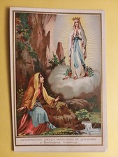 Apparizione della Madonna di Lourdes a Bernadette Soubirous - Vecchio Santino.
