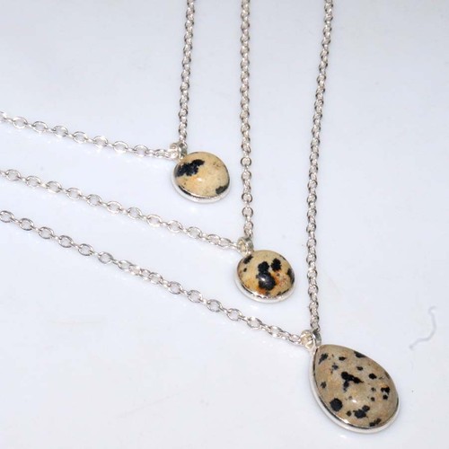 Collana diaspro dalmata tondo