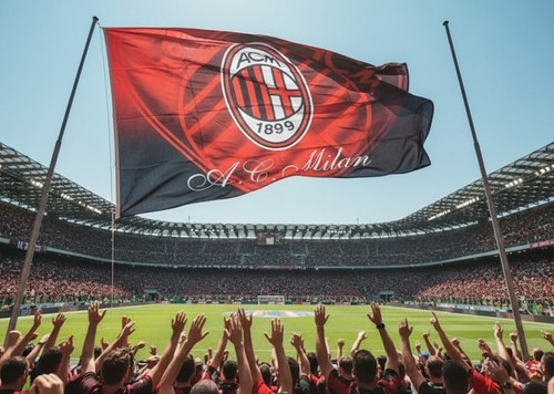 Bandiera calcio rossonera - calcio, a