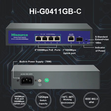 Hisource 4 8 Switch POE Con