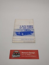 Libretto Allegato Uso E Manutenzione Alfa Romeo GT 1300 Junior
