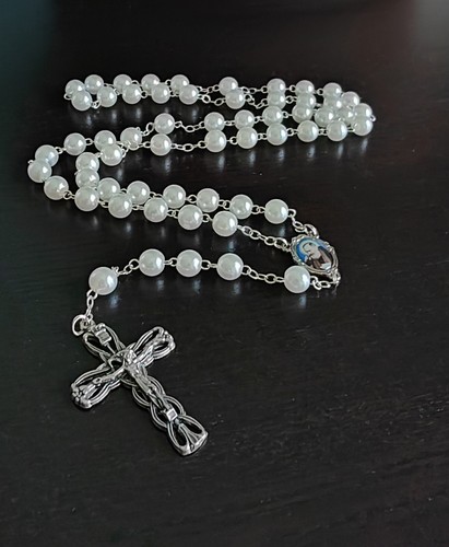 Collana rosario simil perle - rosario, in