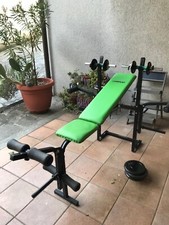panca multifunzione palestra verde con pesi