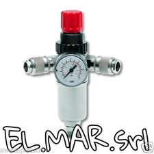 RIDUTTORE DI PRESSIONE con INNESTO RAPIDO 1/2 M + MANOMETRO per Compressore