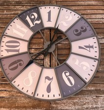 Orologio Parete Metallo Grande Big Clock Muro Meccanismo Batteria Pub