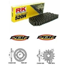 KIT TRASMISSIONE YAMAHA XVS 250 VIRAGO 1989 AL 2005 RK 520 120 CORONA PIGNONE
