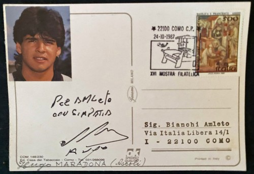 Cartolina autografa hugo - cartolina, di