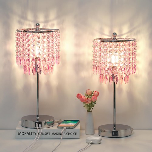 Lampade cristallo rosa touch - lampade,