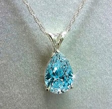 Collana ciondolo autentica acquamarina con GARANZIA pietre naturali NUOVA