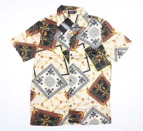 Boohooman camicia uomo beige - camicia,