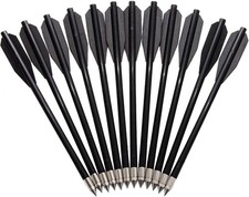 12 Frecce Freccette in Abs Metallo per Balestra Nere Freccia Tiro a Bersaglio