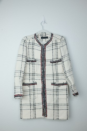 Zara cream boucle coat - boucle,