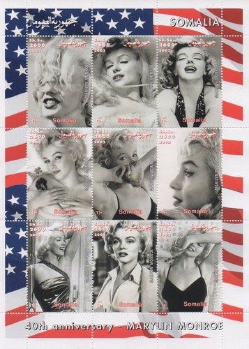 Foglio francobolli marilyn - francobolli,