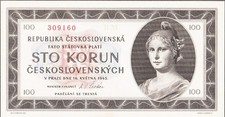 CECOSLOVACCHIA CZECHOSLOVAKIA 100 KORUN ANNO 1945 PICK P67a UNC - FDC