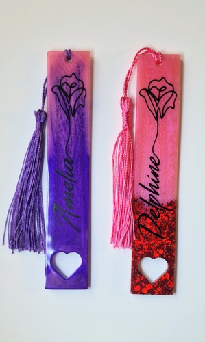 Personalised resin bookmark - personalised,