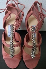 JIMMY CHOO sandali rosa cristallo scarpe décolleté tacco UK4 EU37 US6 $1295