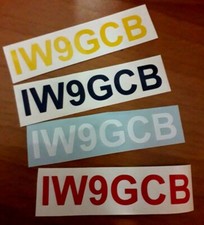 radioamatori adesivo prespaziato con il tuo nominativo radio, vari colori 9 cm