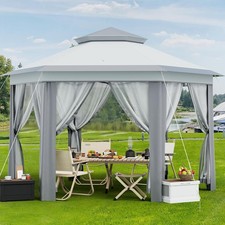Hexagonal pop gazebo with - pop, up