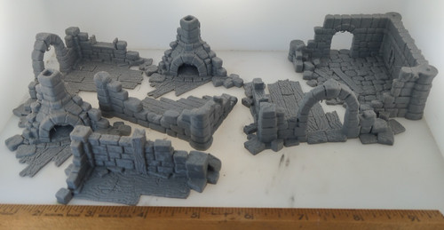 Ruined town buildings 28mm