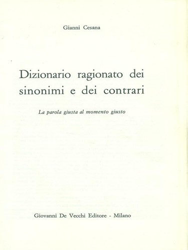 Dizionario ragionato dei - dizionario,
