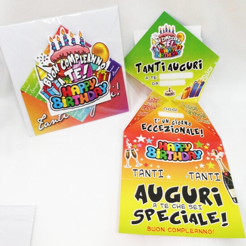 Biglietto origami compleanno - biglietto,