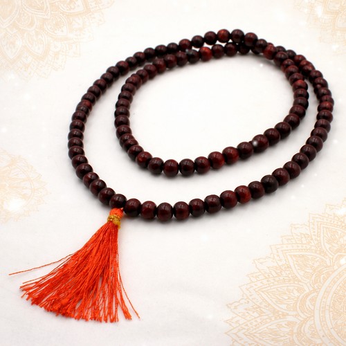 Collana mala legno rosa - di,