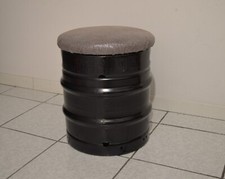 Pouf fusto birra, acciaio