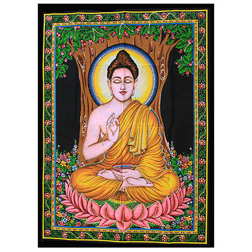 Arazzo india buddha affresco - india,